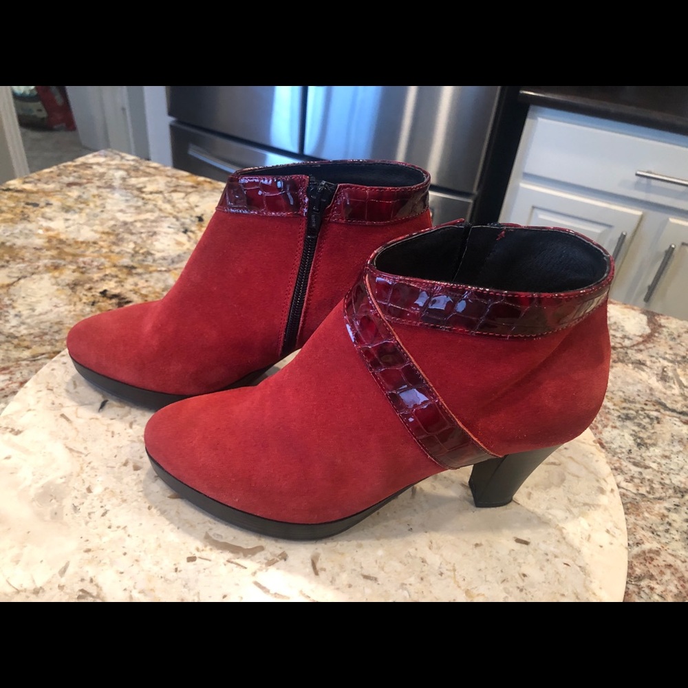 Red Italian Suede Booties